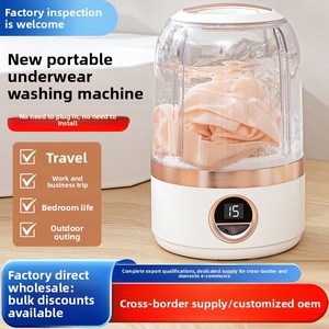 Wireless Underwear Sock Washing Machine-Cordless Portable Rechargeable Plastic Housing <b>Top</b>-<b>loading</b> for Lazy People Cordless Desi - Product Image 1