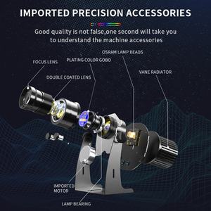 مصباح نجمي فقاعي يوفان مع قاعدة سوداء للاستخدام الداخلي والخارجي، جهاز عرض ديناميكي بتأثيرات خاصة للشعار على الجدران والحدائق والمنازل - Product Image 6