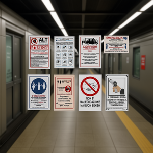 Panneaux de signalisation de prévention et de prise de risque 200 x 300 mm, avis de sécurité sur le bon sens pour les espaces publics - Product Image 3