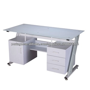 GX-608 Hiện Đại Trắng Glass Top Văn Phòng Bảng Tiếp Nhận Nhỏ Bàn Máy Tính - Product Image 4