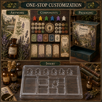 Jeu de société personnalisé en carton sur le thème de la pharmacie historique européenne et du jardin médicinal, jeu de stratégie d'apothicaire, plateau pliable pour