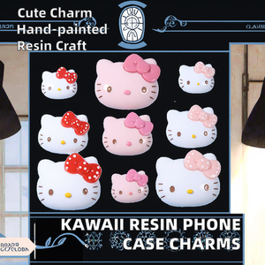 จี้เรซิ่นรูปแมวการ์ตูนน่ารักแบบแบน สำหรับตกแต่งเคสมือถือ DIY อุปกรณ์ตกแต่งเคสมือถือลายโมเดล - Product Image 4