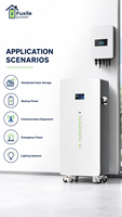 Batterie LiFePO4 51,2V 300Ah 15,36kWh, puissance nominale 5,12kW, charge/décharge 100A, RS485 CAN RS232, BMS intelligent, IP21, 6000 cycles
