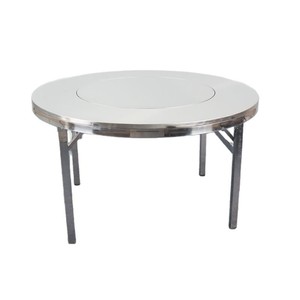 Table ronde en acier inoxydable avec plateau tournant, diamètre 118-147 cm, pliable, pour la salle à manger à domicile, les banquets - Product Image 3