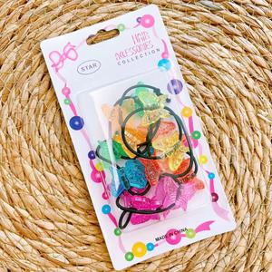 10ps/kart siyah kız şekillendirici aksesuarları at kuyruğu saç topları Bobbles çocuklar iki kez büyük 20mm boncuk elastik top saç bağları - Product Image 6