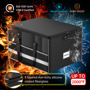 <b>Storage</b> <b>Box</b> <b>Bins</b> Rectangle Black 20-35L Foldable With Lid For Paper Media Organization - Product Image 5