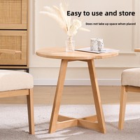 Mesa de Centro de Madera Sólida, Estilo Nórdico Moderno y Minimalista, Compacta, Elevada, No Plegable, para Sala de Estar, Oficina en Casa, Hotel, Restaurante