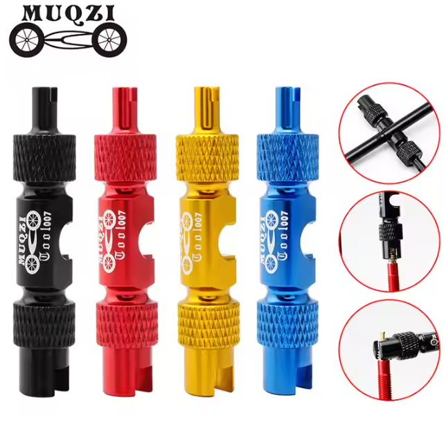 23067 MUQZI Folding Road MTB Bike Valve Core Removal Tool Presta Schrader  Remover Spanner for Bicycle Valve Stem Shop Tools