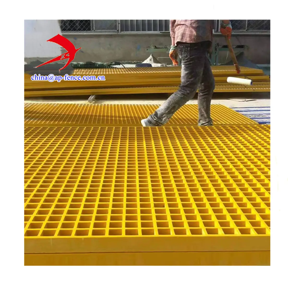 Factory Wholesale High Strength Durable Molded Pultruded Mesh Walkway Fiberglass FRP Grating