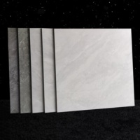 Carrelage de sol intérieur en céramique brillant effet marbre 600x600mm, épaisseur 9,5mm, garantie 5 ans, design moderne minimaliste haut de gamme pour