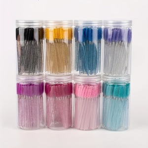 100 brosses à cils en plastique, manche coloré en cristal, applicateurs jetables pour mascara, extensions de cils, salon de maquillage - Product Image 4