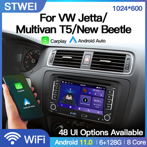 STWEI 7 Pulgadas Android para VW Volkswagen Jetta <span class=keywords><strong>Multivan</strong></span> <span class=keywords><strong>T5</strong></span> New Beetle, Sistema Multimedia de Navegación, Carplay, Autoradio, Reproductor de Radio, Wifi - Product Image 2