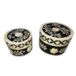 Elegante joyero hecho con madera de calidad y trabajo de incrustaciones de hueso hecho a mano adecuado para regalos y hogar de la India - Product Image 4