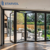 Porte patio pliante sans cadre en aluminium Starveil, homologuée NFRC américaine, avec écran intérieur pliant – Offre Spéciale