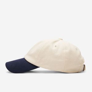 Casquette de baseball 6 panneaux en coton bicolore blanc et bleu avec visière incurvée, style vintage, sportive et formelle, motif nœuds - Product Image 4