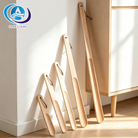 Ensemble de couverts à chaussures en bois DAAN avec cordon de suspension pour hôtel et usage domestique en 4 tailles, étiquette personnalisée