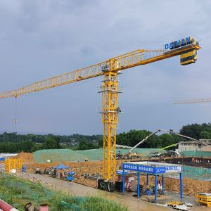 DAHAN QTZ500-8530 Flat Top Tower <span class=keywords><strong>Crane</strong></span> Kapasitas 25 Ton Tinggi Angkat Maksimum 350m Jangkauan 85m Mesin PLC Efisiensi Tinggi - Product Image 6