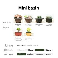 Mini pots de fleurs en résine pour succulentes, design minimaliste à base d'eau, pour usage au sol dans les centres commerciaux, jardinières durables pour cactus et bonsaïs