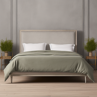 Lit plateforme en bois à panneau rembourré king size à usage domestique pour hôtel de haute qualité