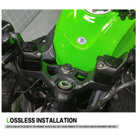 UNTUK NINJA400 Adaptor Pengangkat Setang Sepeda Motor Kawasaki untuk 400 2018-2020 CNC Aluminium Aksesori Penjepit Dudukan