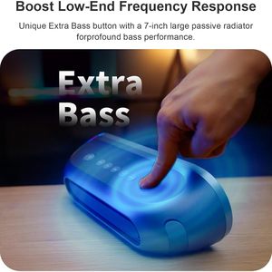 DOSS-Altavoz portátil SoundBox Pro + P400 con Bluetooth, sonido estéreo de 50W, graves profundos, 26H, tiempo de reproducción, luces de espejo frías, Bluetooth - Product Image 5