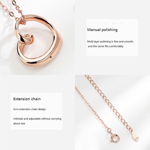Sud-coréen S925 Sterling Silver Fashion Minimaliste Creux En Forme De Coeur Femme Collier Petit Design Collier Chaîne Chaîne En Argent - Product Image 6