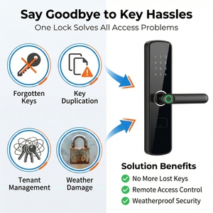 กุญแ<span class=keywords><strong>จ</strong></span>ล็อคประตูอัจฉริยะแบบกันน้ำรุ่นใหม่ ไร้สาย ใช้ WiFi Tuya Ttlock  ระบบล็อคด้วยลายนิ้วมือ RFID ดิ<span class=keywords><strong>จ</strong></span>ิตอล สำหรับประตูหน้าบ้านภายนอก - Product Image 2