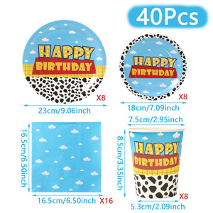 Precio de fábrica 40 piezas desechables unicornio fiesta plato de papel <span class=keywords><strong>Kit</strong></span> fiesta vajilla conjunto para niños fiesta de cumpleaños proveedores - Product Image 6