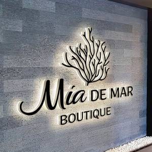 ป้ายโลโก้ตัวอักษรช่องแสงสแตนเลสแบบมีไฟ LED ด้านหลัง สำหรับสำนักงาน ร้านค้า ป้ายตัวอักษร 3 มิติ ป้ายโลโก้ 3 มิติ - Product Image 1