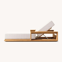 Chaise longue de plage en teck sur mesure haut de gamme, ensemble de meubles de jardin, piscine, résistance aux intempéries, chaises longues en teck, chaise longue de plage