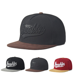 Cappello da Baseball da Uomo con Visiera Piatta, Ricamo 3D, Bicolore in Camoscio, Stile Hip Hop - Product Image 1