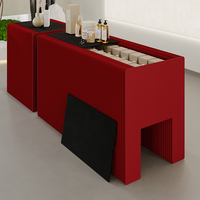 I406 Table pliante décorative multicolore pour exposition, centre commercial, table mobile