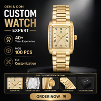 Montre-bracelet à quartz pour femme en acier inoxydable avec logo personnalisé du fabricant, cadran carré diamanté, fabrication OEM, vente en gros