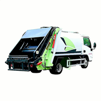 Camion poubelle à levage et compression