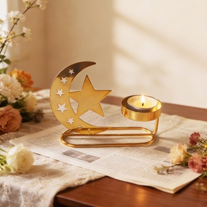 Portacandele a Forma di Stella e Luna, Decorazione per la Casa per Festività Mediorientali, Portacandele Tealight Ispirato allo Stile Arabo - Product Image 4