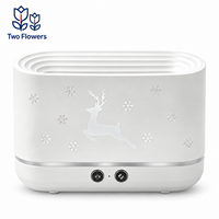 Diffuseur d'arômes Two Flowers 300 ml avec minuterie 8h, design cerf, pour la maison, la chambre et le bureau