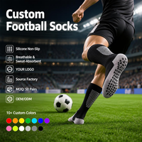 Chaussettes de football athlétiques en coton et nylon respirantes avec logo personnalisé de haute qualité, antidérapantes, pour hommes