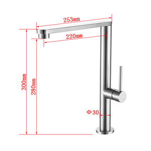 Rubinetto Moderno per Lavello da Cucina in Acciaio Inox 304 con Valvola Ceramica a Misurazione, Monocomando e Monoforo - Product Image 4