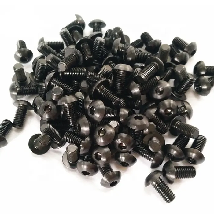 ISO7380 Gr5 titanium M5 button head black screws bolts