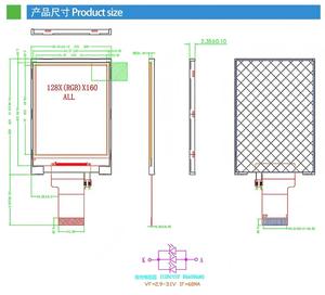จอแสดงผลสี TFT ขนาด 2.0 นิ้ว ความละเอียด 128X(RGB)*160 และอินเทอร์เฟซ MCU 8 บิต ไดรเวอร์ไอซี NV3023A ความสว่าง 400nit 3LEDS All Vi - Product Image 3