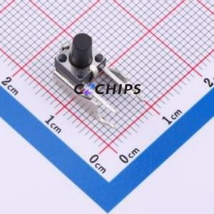 TC-6615C-9.0 6.1*6.1*9.0 260g Tactile Switch Through hole,6.1x6.1mm Single Pole Single Throw Round Button 2.6N Right Angle - Product Image 1