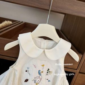 Tongxingyuan Girls Sleeveless Embroidered Dress Collared Summer Breathable Cotton Dress For Baby Girls - Product Image 3