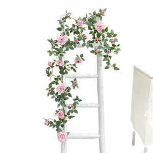 Guirnalda colgante de rosas artificiales de seda para decoración de pared y hogar. - Product Image 3