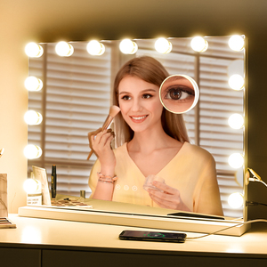 15 Lampen Smart Touch Square Shape Sensor 3 Farben Beleuchtung Dimmbarer Schalter Großer Waschtisch Make-up Tisch LED-Spiegel GMM2010 - Product Image 2