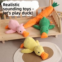 Jouet en peluche pour chien de grande taille, résistant aux morsures, avec son de canard de dessin animé
