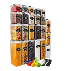 Set <span class=keywords><strong>di</strong></span> 23 Contenitori Classici Ecologici in Plastica per Farina e Zucchero, Grandi, Ermetici, Senza BPA, per Alimenti, Non Tossici, con Coperchi, per <span class=keywords><strong>Cucina</strong></span> - Product Image 1