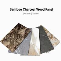 Panneau mural en PVC PET haute brillance pour décoration intérieure, composite bois de bambou carbonisé, placage bois, ardoise cristal de roche, marbre