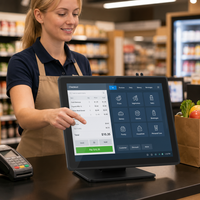 PC industriel tout-en-un de 18,5 pouces, ordinateur tactile capacitif, Windows, pour terminal de caisse de magasin de détail POS