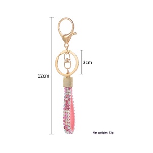 Nouveau cristal strass cuir bricolage porte-clés Anti-perte corde dragonne lanière avec pendentif bijoux faits à la main pour clés de voiture sacs - Product Image 5