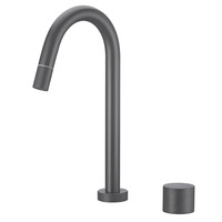 Robinet de cuisine monocommande noir en acier inoxydable 304 brossé, à montage sur plan, avec valve en céramique, modèle HD-KF066